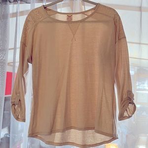 Cream top with lace accents